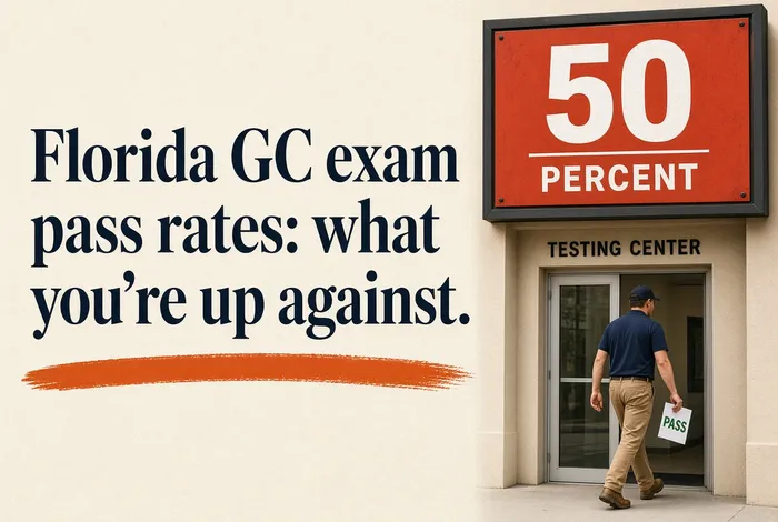 Cover for Florida GC exam pass rates: what you're up against.