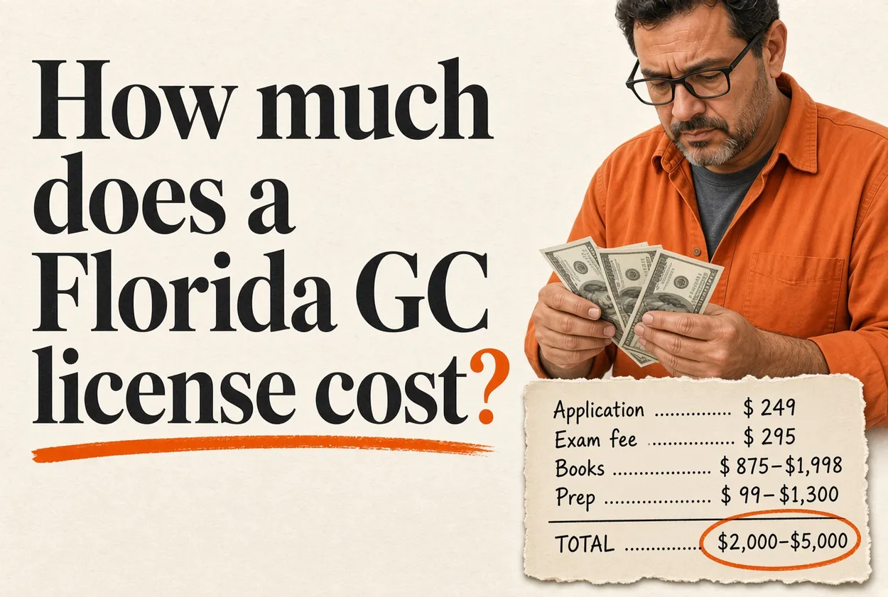 Cover for How much does a Florida GC license cost?